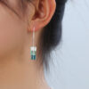S925 Silver Gradient Crystal Glass Earrings