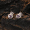 S925 Silver Heart Crown Stud Earrings