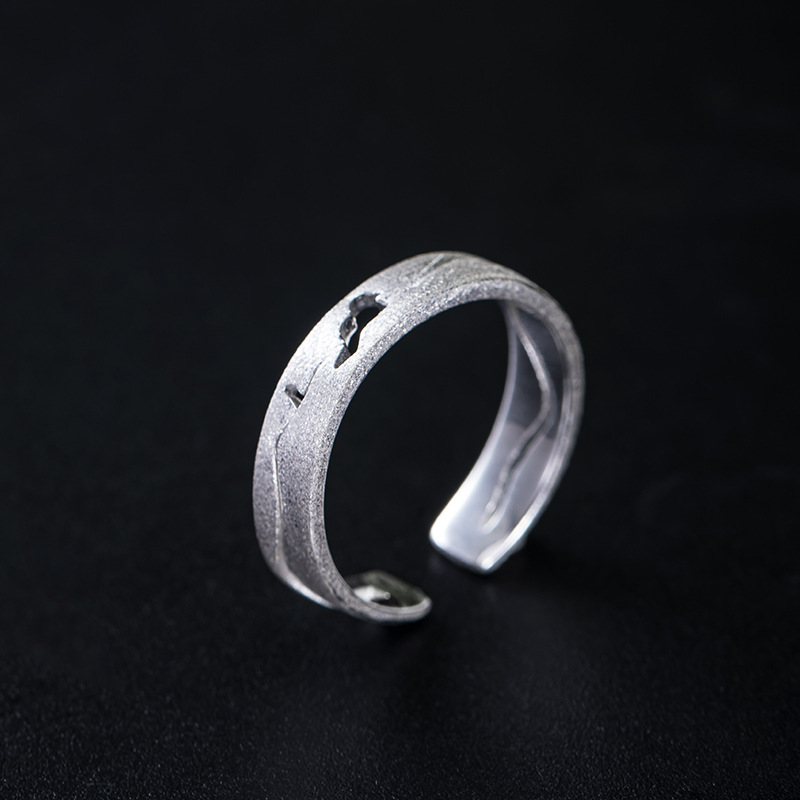 S925 Silver Hollow Out Bird&Branch Open Ring