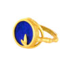 S925 Silver Inlaid Lapis Lazuli Bamboo Open Ring