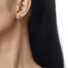 S925 Silver Intertwined Star Pearl Stud Earrings