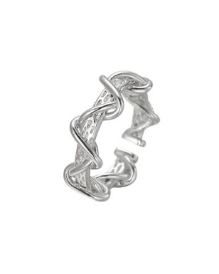 S925 Silver Irregular Textured Open Ring