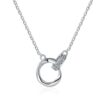 S925 Silver Mobius Ring Zircon Necklace