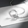 S925 Silver Mobius Ring Zircon Necklace