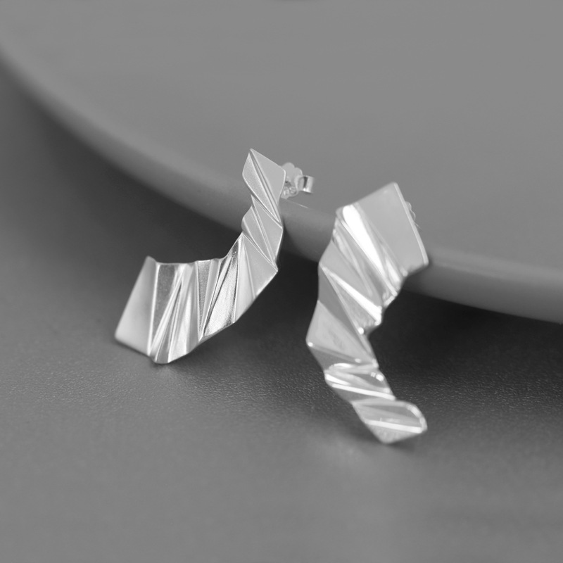 S925 Silver Origami Stud Earrings