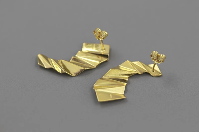 S925 Silver Origami Stud Earrings