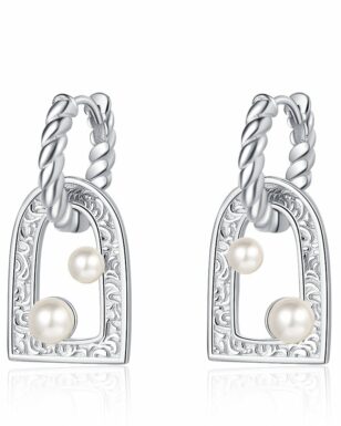 S925 Silver Pearl Textured Earbuckles