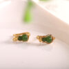 S925 Silver Plated Hetian Jade Gourd Earrings