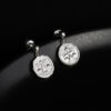S925 Silver Round Smiley Face Earrings