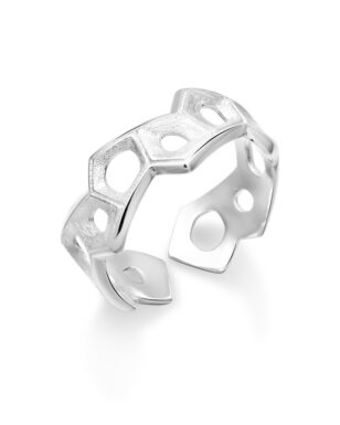 S925 Silver Stereoscopic Architecture Open Ring