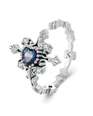 S925 Silver Vintage Pattern Cross Open Ring