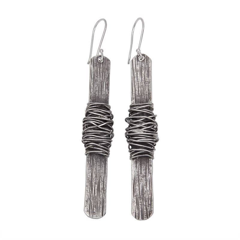 S925 Silver Vintage Wire Wrap Earrings