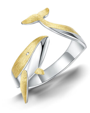 S925 Silver Whale Open Ring