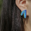 999 Silver Wing Enamel Stud Earrings