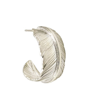 S925 Silver Feather Hoop Earrings