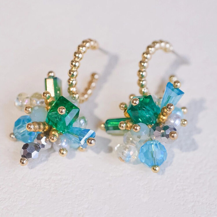 blue beaded earrings online