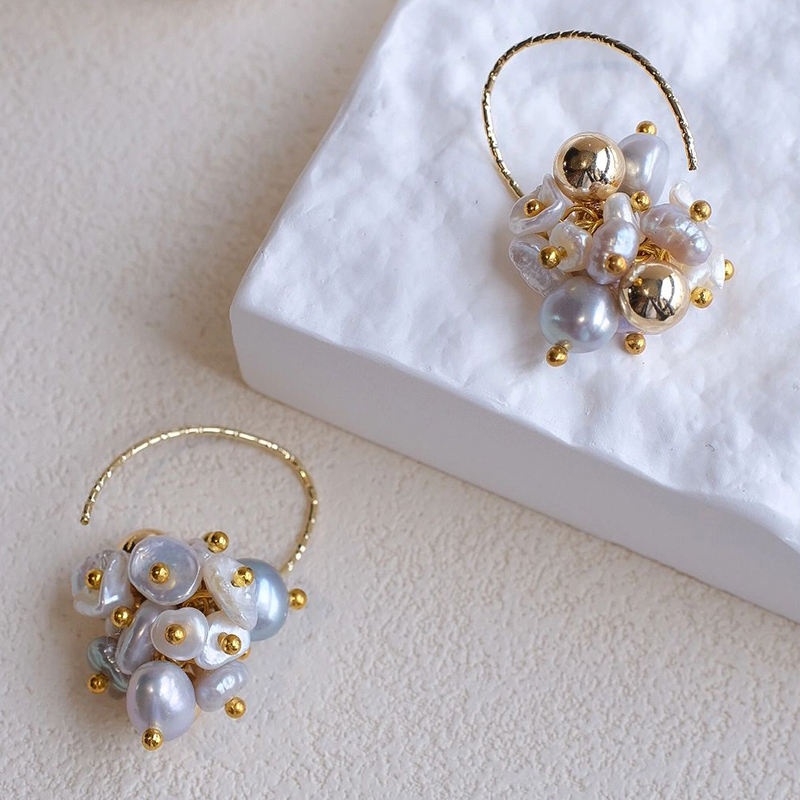 Handmade Beaded Pearl Earrings