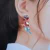 Handmade Colorful Transparent Cat Earrings