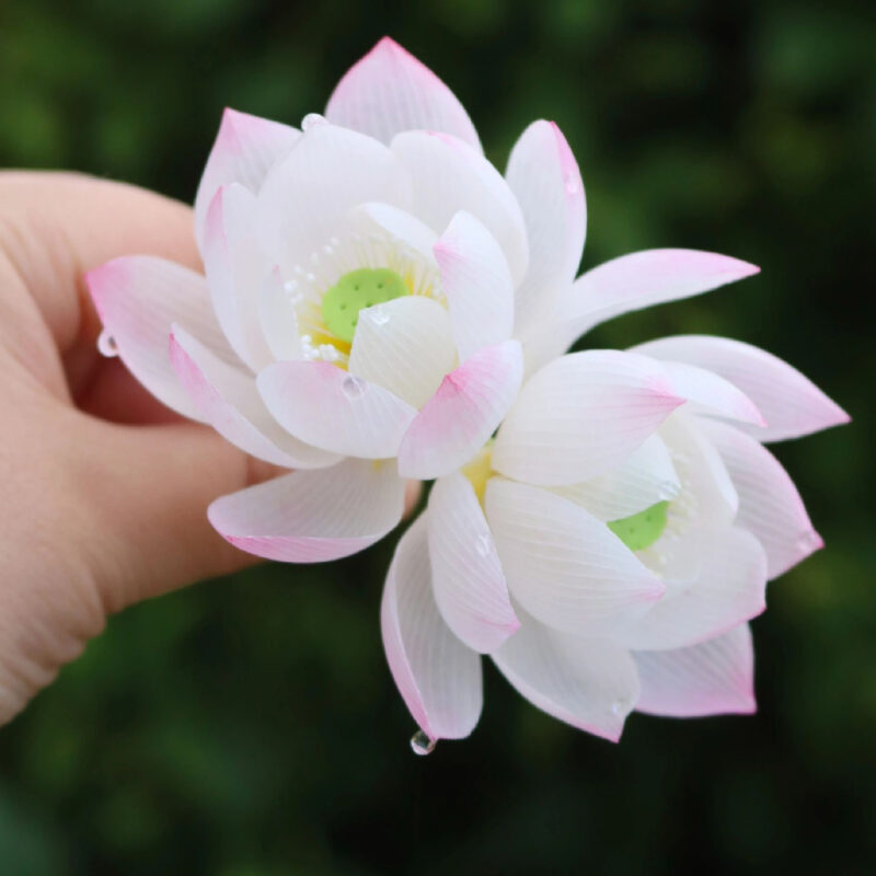 Handmade Lotus Flower Hair Comb