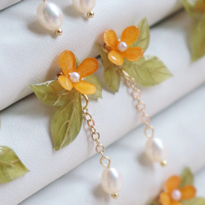 Handmade Osmanthus Pearl Earrings