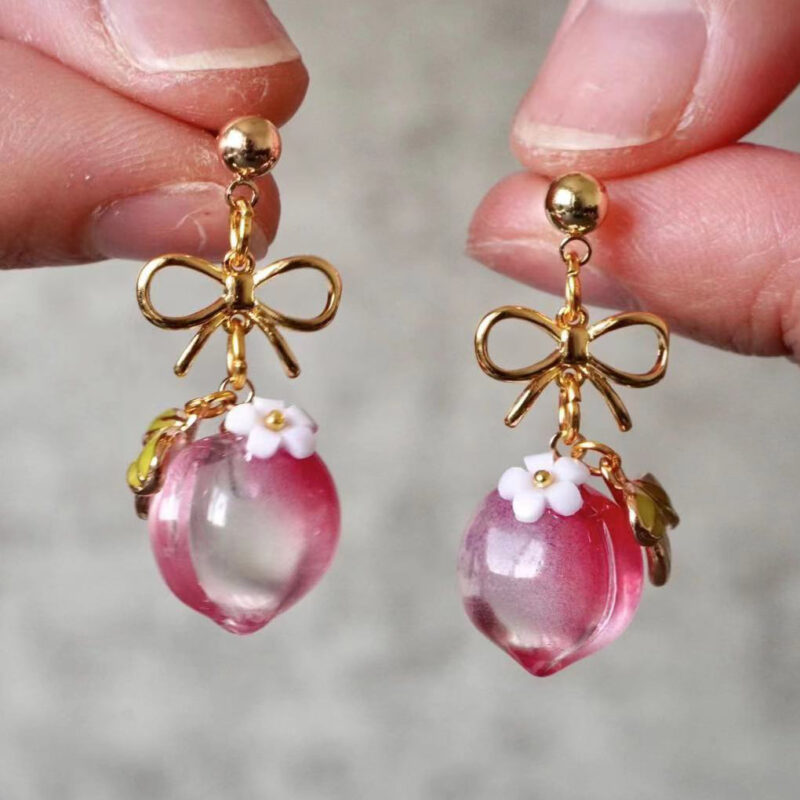 Handmade Peach Earrings