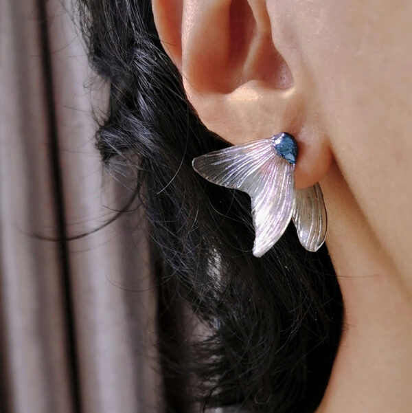 Handmade Resin Fishtail Stud Earrings