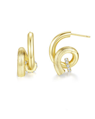 Light luxury White Gold Zircon Earrings