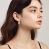 Light luxury White Gold Zircon Earrings