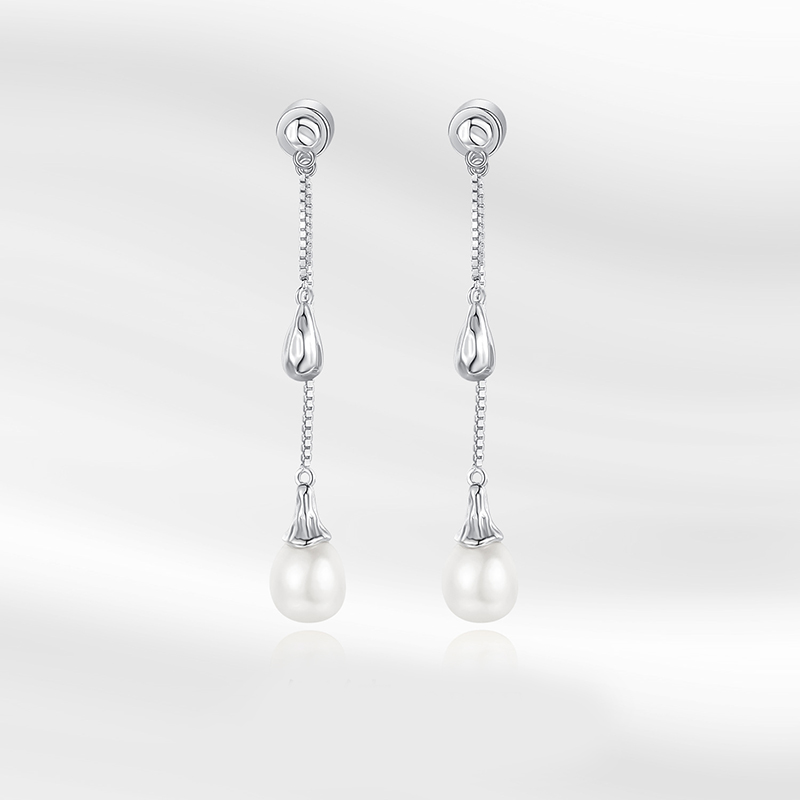 S925 Sterling Silver Rupert's Tears Baroque Pearl Earrings
