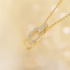 S925 Silver Double Ring Zircon Necklace