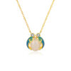 S925 Silver Enamel Hetian Jade Ladybug Necklace