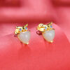 S925 Silver Hetian Jade Owl Stud Earrings