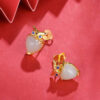 S925 Silver Hetian Jade Owl Stud Earrings