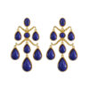 S925 Silver Inlaid Lapis Lapis Agate Water Drop Earrings