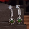 S925 Silver Inlaid Natural Hetian Jade Number Earrings