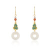 S925 Silver Inlaid Natural Hetian Jade Enamel Earrings