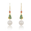 S925 Silver Inlaid Natural Hetian Jade Enamel Earrings