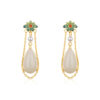 S925 Silver Inlaid Natural Hetian Jade Flower Tassel Earrings