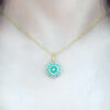 S925 Silver Inlaid Turquoise Zircon Necklace