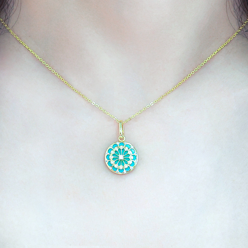 S925 Silver Inlaid Turquoise Zircon Necklace