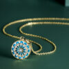 S925 Silver Inlaid Turquoise Zircon Necklace