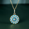 S925 Silver Inlaid Turquoise Zircon Necklace