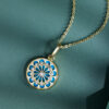 S925 Silver Inlaid Turquoise Zircon Necklace