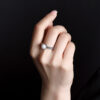 S925 Silver Vintage Pattern Pearl Open Ring