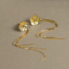 S925 Sterling Silver Flower Detachable Tassel Earrings