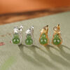 S925 Sterling Silver Gold Plated Gourd Leaf Ear Clip