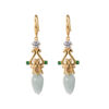S925 Sterling Silver Orchid Emerald Hollow Design Earrings