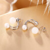 S925 Sterling Silver Pearl Round Bead Stud Earrings