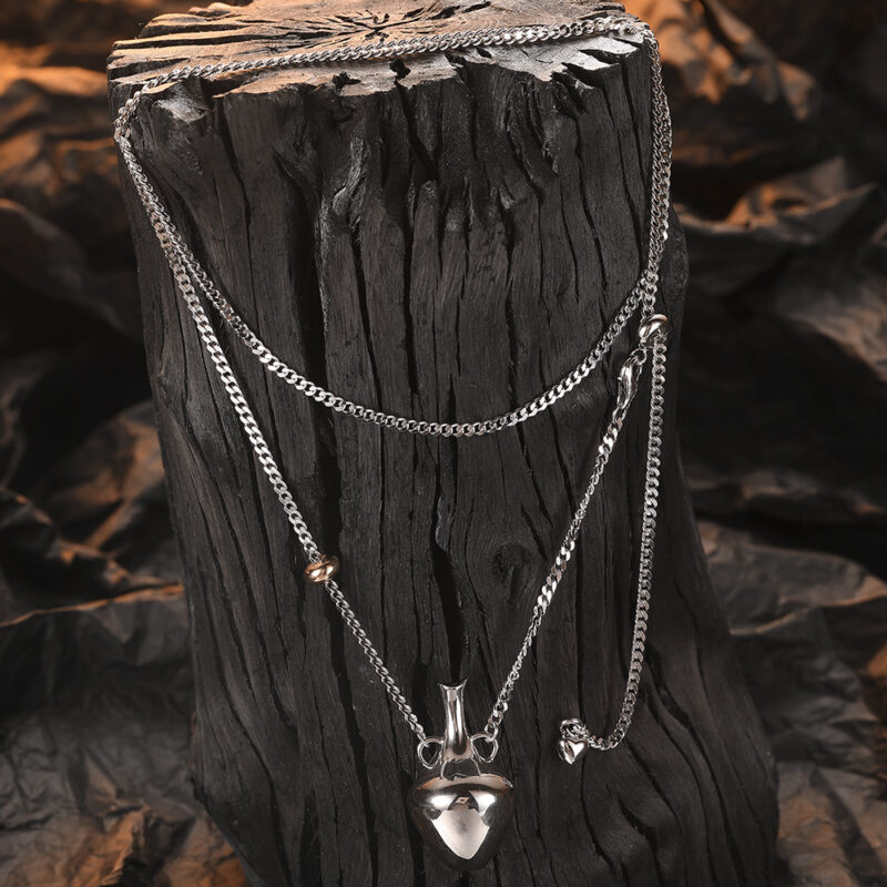 S925 Sterling Silver Vase Sweater Necklace