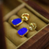 S925 Silver Inlaid Lapis Lazuli Earrings